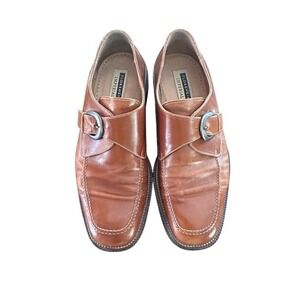 Vintage Florsheim Imperial Mens Brown Leather Monk Strap Loafers Dress Shoes 9.5